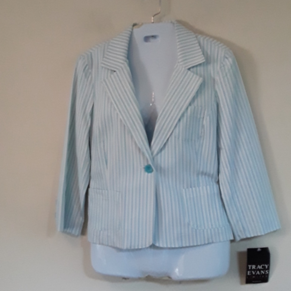 NWT Tracy Evans Limited Striped Blazer L
